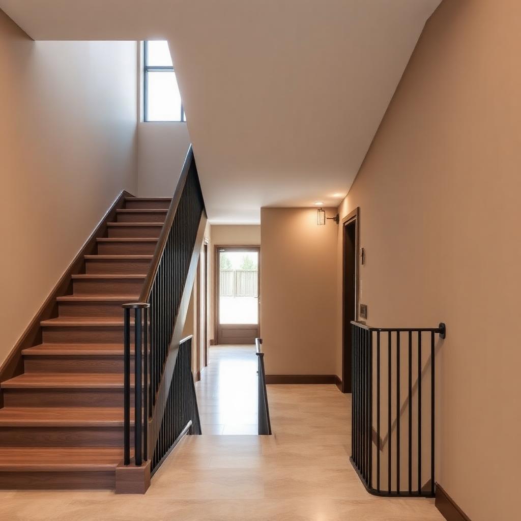 Painted staircase and hallway